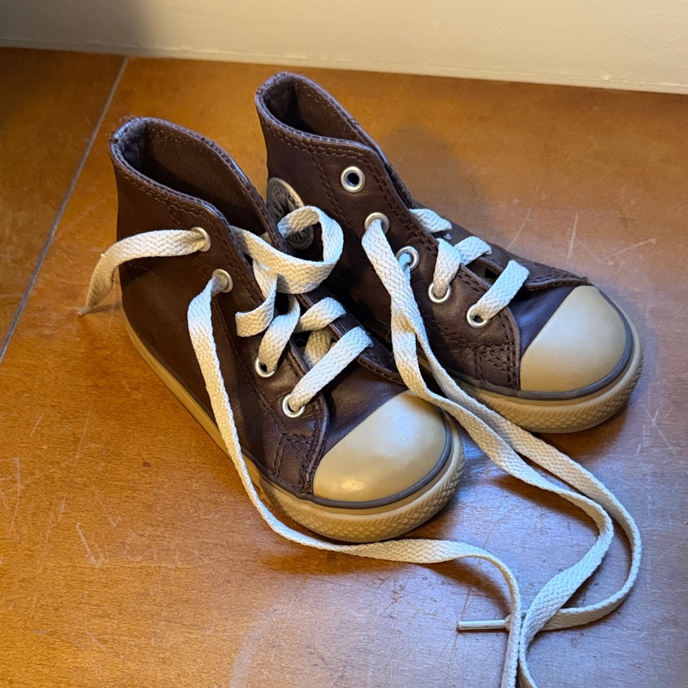Brown High-Top Kids Shoes